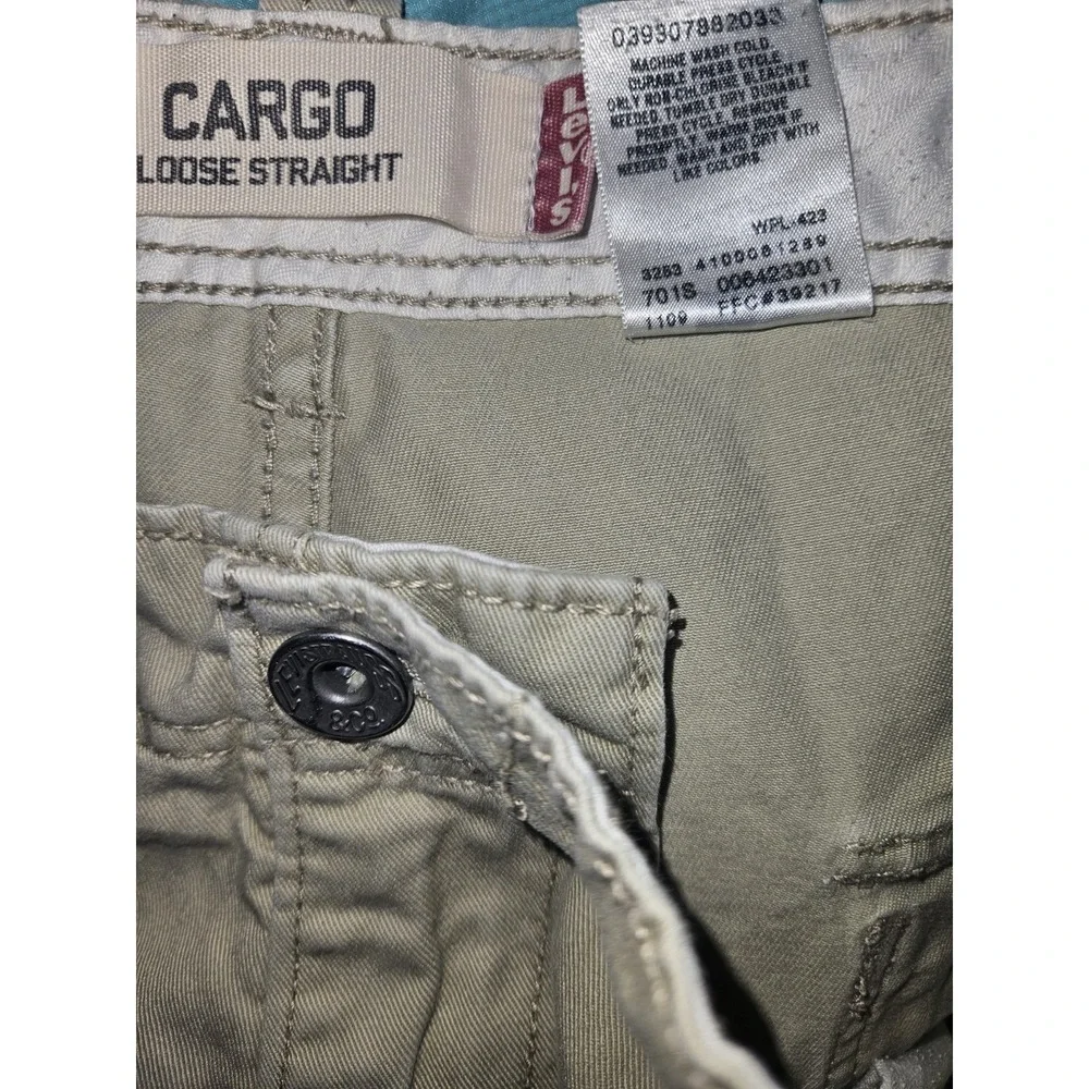 Levis Cargo Pants Mens 40 x 32 Workwear Loose‎ Straight khaki red tab Cotton